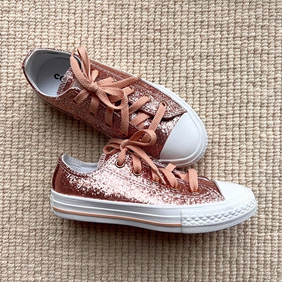 Converse Shoes Converse All Star Low Top Pink Glitter Poshmark